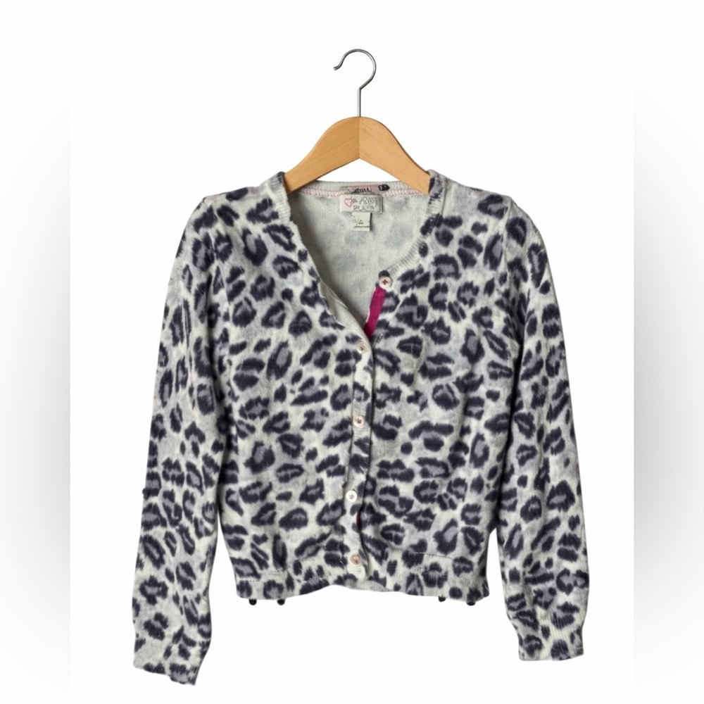 Children’s Place Gray Leopard Cardi. Great Condition. Size Small. 5/6